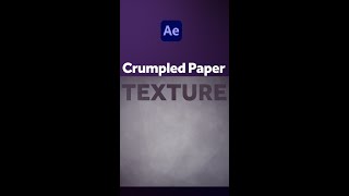 Crumpled Paper Texture in After Effects  Tutorial [upl. by Tegan875]