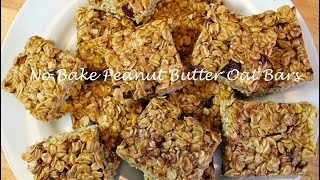 No Bake Peanut Butter Oat Bars Recipe [upl. by Xet]