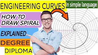 HOW TO DRAW SPIRAL  ENGINEERING CURVES engineeringdrawing [upl. by Yrod873]