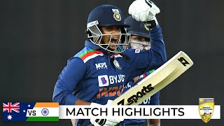 India end Aussies worldrecord ODI streak in thriller  Third ODI  Australia v India 2021 [upl. by Gora750]