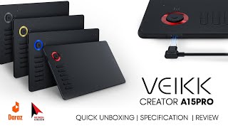 Veikk Creator A15Pro  Quick unboxing  Quick Specification Review [upl. by Dlonra216]