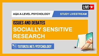 AQA ALevel Psychology  Study Livestream  Issues and Debates  Socially Sensitive Research [upl. by Euqimod]