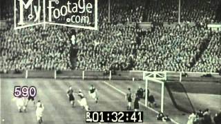 1950s European Football  Soccer Match with SlowMotion Goal [upl. by Airamana388]