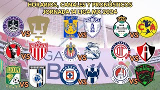 Horarios Fechas Canales y Posibles Resultados Jornada 14 Liga Mx 2024 [upl. by Rehpatsirhc]