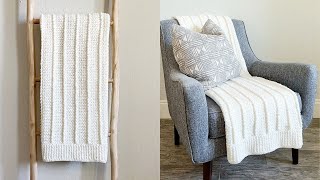 Mesh and Ribbed Stitch Throw [upl. by Ahsircal744]