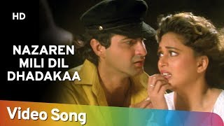 Nazrein Mili Dil Dhadka  Raja Songs  Madhuri Dixit  Sanjay Kapoor  Udit Narayan  Alka Yagnik [upl. by Bobine]