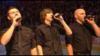 HOJA Canadian National Anthem at Oilers NHL Hockey Game 2 [upl. by Halimeda]