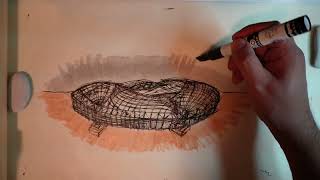 Sketch of Al Janoub Stadium Bosquejo de Estadio Al Janoub Fast mode [upl. by Ninnette]