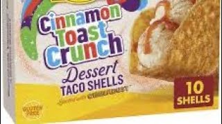 Reviewing Cinnamon toast crunch taco shells with ice cream with the fam [upl. by Vine]