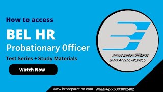 How to access Online Course of Probationary Officer HR in BEL  BEL Probationary Officer HR [upl. by Cutty]