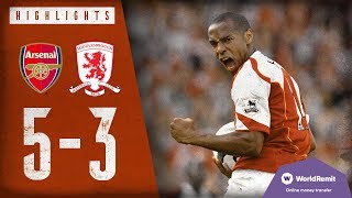 AN INCREDIBLE COMEBACK  Arsenal 53 Middlesbrough  Highlights  2004 [upl. by Sommers]