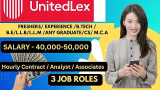 Unitedlex Fresh Hiring Associate  Document Review  Hourly Contract Associate  Incident Response [upl. by Sirronal]