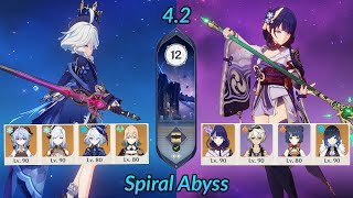 Ganyu DPS with Furina amp Raiden National Team  Spiral Abyss 42  Floor 12  Genshin Impact [upl. by Pavyer67]