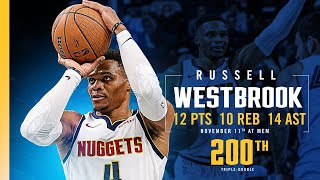 Russell Westbrook Gets 200th TripleDouble vs Grizzles  111924 [upl. by Graubert386]