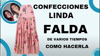 COMO HACER FALDA EN VARIOS TIEMPOS FALDA CAMPESINA TUTORIAL DE COSTURA [upl. by An]