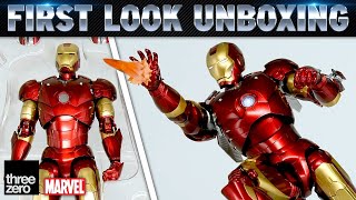 Iron Man Mark 3 Threezero DLX Avengers Infinity Saga Figure Unboxing  First Look [upl. by Ailyt]