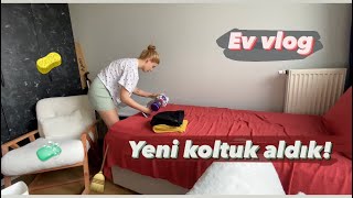 Benimle bir günlük ev vlog  Yeni köşe koltuğumuz geldi  Temizlik amp Bulaşık amp Çamaşır  Ev işleri [upl. by Atilrahc272]