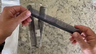 3 Pieces Carbon Fine Cutting Comb Carbon Fiber Salon Hairdressing Comb Hairdressing Comb Review [upl. by Anyaj710]