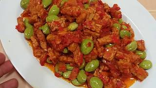 Resep Dan cara Memasak Goreng Tempe Sambal Pete [upl. by Nnylf]