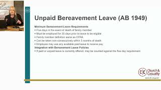 Unpaid Bereavement Leave AB 1949 [upl. by Anialem]