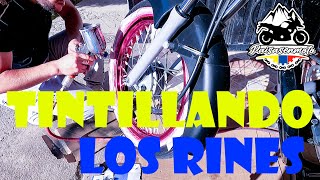 Como tintillar 💭🎨los rines de tu moto🏍️ pintar motovlog [upl. by Ed770]