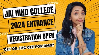 JAI HIND COLLEGE 2024 ENTRANCE EXAM IMPORTANT UPDATE  NEW COURSE LAUNCHED CET FOR BMS BBA [upl. by Ireland150]