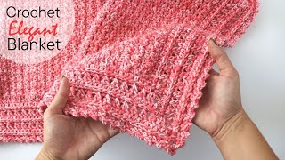 Crochet Easy Elegant Baby Blanket  One Row Repeat [upl. by Tamqrah]