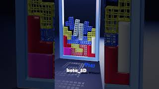 Tetris Softbody Mesh  Blender Animation 141 softbody games tetris gaming animation puzzle [upl. by Natsirhc]