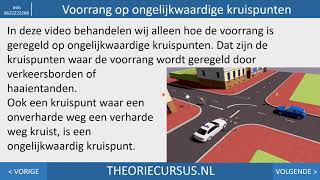 Voorrang op ongelijkwaardige kruispunten  Autotheorie  Scootertheorie  Motortheorie [upl. by Egroej]