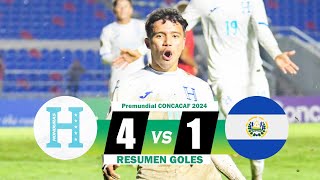 Honduras goleó a El Salvador 41 en una brutal remontada en el Premundial Concacaf 2024 [upl. by Ahtennek]