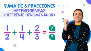 Suma de 3 fracciones heterogéneas diferente denominador [upl. by Alyk571]