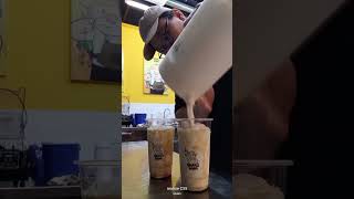 Cheesy fresh milk shortvideo bobarista drink bubbletearecipe [upl. by Rattan]