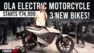 Ola Roadster electric motorcycle range starts at ₹75000  PowerDrift QuickEase [upl. by Browne273]