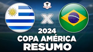 URUGUAI 4 0 x 0 2 BRASIL AO VIVO  COPA AMÉRICA 2024  QUARTAS DE FINAL  NARRAÇÃO [upl. by Eneloj]