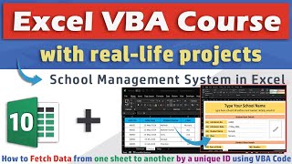 Excel VBA School Management System  Fetch Data by Unique ID  Create amp Print Admission Form Easily [upl. by Burtie]