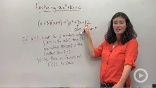 Factoring Trinomials a  1 [upl. by Yffat938]