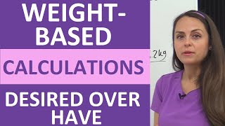 WeightBased Dosage Calculations DesiredOverHave Nursing School NCLEX Review [upl. by Arehahs]