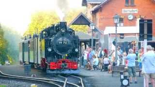 Historik Mobil 2013  Dampflok Doppelausfahrt im Bahnhof Bertsdorf [upl. by Essirahs]