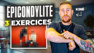 ÉPICONDYLITE coude  3 EXERCICES de KINÉ [upl. by Younglove]