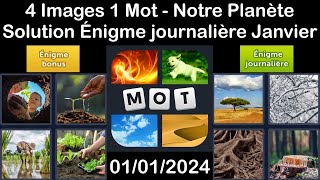 4 Images 1 Mot  Notre Planète  01012024  Solution Énigme Journalière  Janvier 2024 [upl. by Salina706]