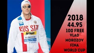 Vladimir Morozov 100 free 4495 World Record  Full Race Singapore World Cup [upl. by Rabassa]