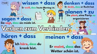 30 Verben zum Verbinden von Sätzen im Deutschen für die Niveaus A1 bis B1 [upl. by Agneta]