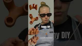 Funny DIY Terracotta Candleholder Easy Peasy Air Dry Clay funnyclay funnyvideo funnyshorts [upl. by Irvin]