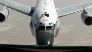 KC135 Stratotanker Refuels RC135 Rivet Joint [upl. by Esinrahs20]