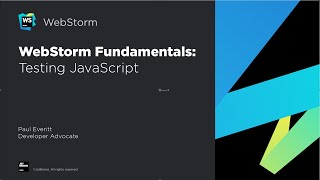 WebStorm Fundamentals Testing JavaScript [upl. by Gut]