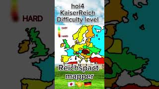 hoi4 KaiserReich Difficulty level hoi4 kaiserreich map mapper shorts [upl. by Ahseenyt]