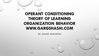 OPERANT CONDITIONING ORGANIZATION BEHAVIOR [upl. by Aisiat854]