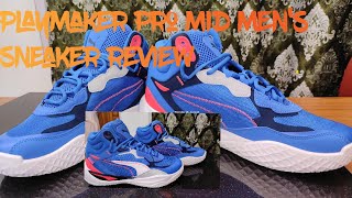 Playmaker Pro Mid Mens Sneakers₹9999Prices ColorPUMA BlackPersian BlueFire Orchid Ultra Blue [upl. by Atiuqaj329]