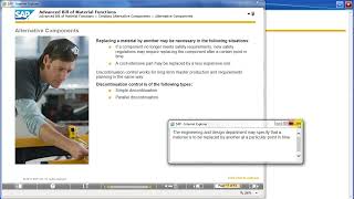 SAP PP MODULE Advance Bill of material function creating alternative components substitute items i [upl. by Atsugua62]