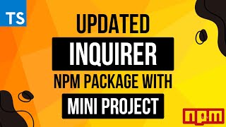 Ultimate guide of inquirer updated version  inquirerprompts  How to use inquirer prompt library [upl. by Anniram593]